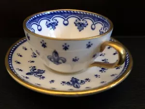 Pristine Condition! Spode Copeland's Miniature Tea Cup & Saucer - Fleur de Lis - Picture 1 of 9