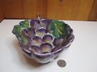 Ceramica Classica Tabletops Purple Grapes Shape 7" Cereal Snack Bowl Ceramic EUC