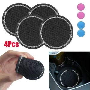 4 Pack Bling Car Coasters for Cup Holder Universal Vehicle Mat Non-Slip Circle - Picture 1 of 15