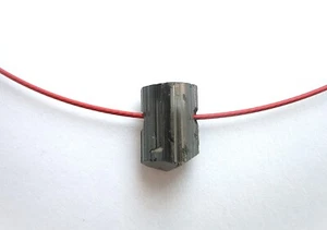 Collar Acero Rojo 45 cm Cierre Magnético con Cristal Turmalina Negro 15mm - Imagen 1 de 5