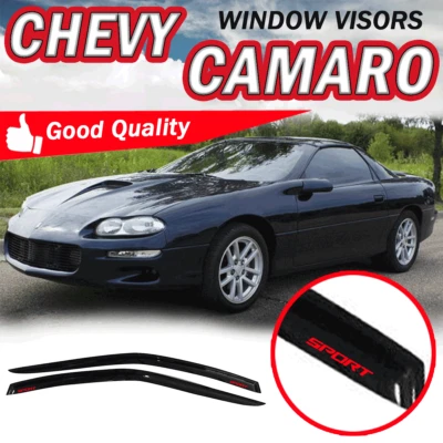 Fit 93-02 Chevy Camaro Pontiac Firebird Window Visor Smoke Shade Guards w/ Sport Foto 1 de 4