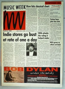 Music Week Magazine September 22 1990 mbox1584 - Row Hits Classical Chart - Picture 1 of 1