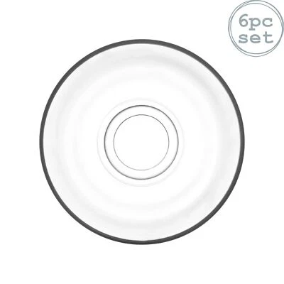 6x Klasik Glass Tea Coffee Cup Saucer Saucers - 102mm - image 1 of 4