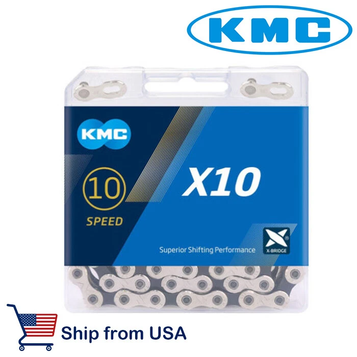 KMC X10 MTB Road Bike Chain 116L 10 Speed Bicycle Chain Magic Button Mountain - Image 1 of 1