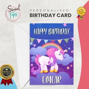 PERSONALISED A5 BIRTHDAY CARD UNICORN | ANY NAME | AGE - Picture 1 of 1