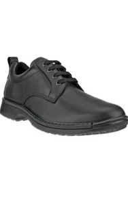 ECCO Men's Fusion Black Leather Lace Up Plain Toe Shoes EU 45 Size 11 - 11.5 US - Picture 1 of 10