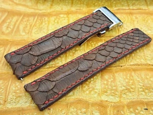 22mm/20mm Exotic Leather Watch Band Bespoke Vintage Minimalist Style - Picture 1 of 14