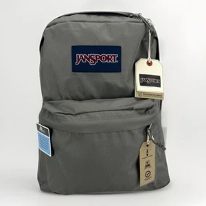 Jansport Student Backpack Superbreak Plus Graphite Laptop Sleeve Side Pocket NWT - Picture 1 of 14