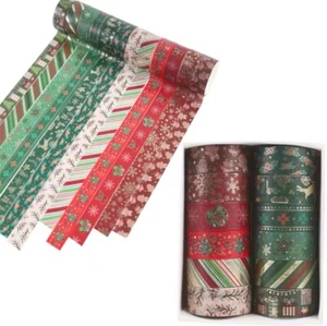 12 Rolls Washi Masking Tape Scrapbook Sticker DIY Wrapping Merry Christmas Decor - Picture 1 of 4
