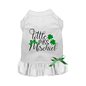 Little Miss Mischief St. Patrick's Day Dog Dress - Picture 1 of 10