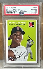 2018 TOPPS THROWBACK THURSDAY #261 RAFAEL DEVERS PSA 10 GEM MINT RED SOX ROOKIE