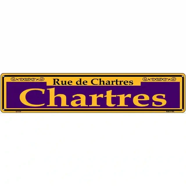 Chartres Purple 3"x12" metal street sign plaque Home Door Garage Wall Decor - Image 1 of 1
