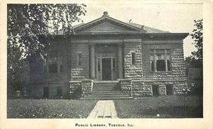 PUBLIC LIBRARY, TUSCOLA, ILLINOIS, VINTAGE POSTCARD - Picture 1 of 1
