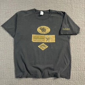 Vintage Y2K Cabela's T Shirt Men's XL Black Hunt Fish Outdoors Faded Distressed - Picture 1 of 12