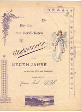 Schmuckbrief Oblate Glückwünsche Neujahr 1898 (D8