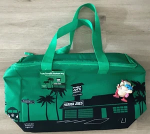 NUOVA borsa da negozio Trader Joe's verde smeraldo grande riutilizzabile isolata 8 galloni TMNT - Foto 1 di 2