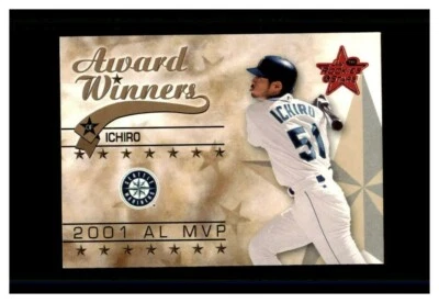ICHIRO SEATTLE MARINERS LEAF ROOKIE & STARS 2002 MVP  #299 MINT  - Image 1 of 2