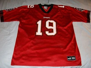 Keyshawn K Johnson 19 Tampa Bay Buccaneers NFL Red PUMA Jersey Men's XL used - Picture 1 of 2