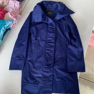 Rainforest Ladie Colbolt  Blue Ruched Front Jacket Size XS. Concealable Hood EUC - Picture 1 of 5