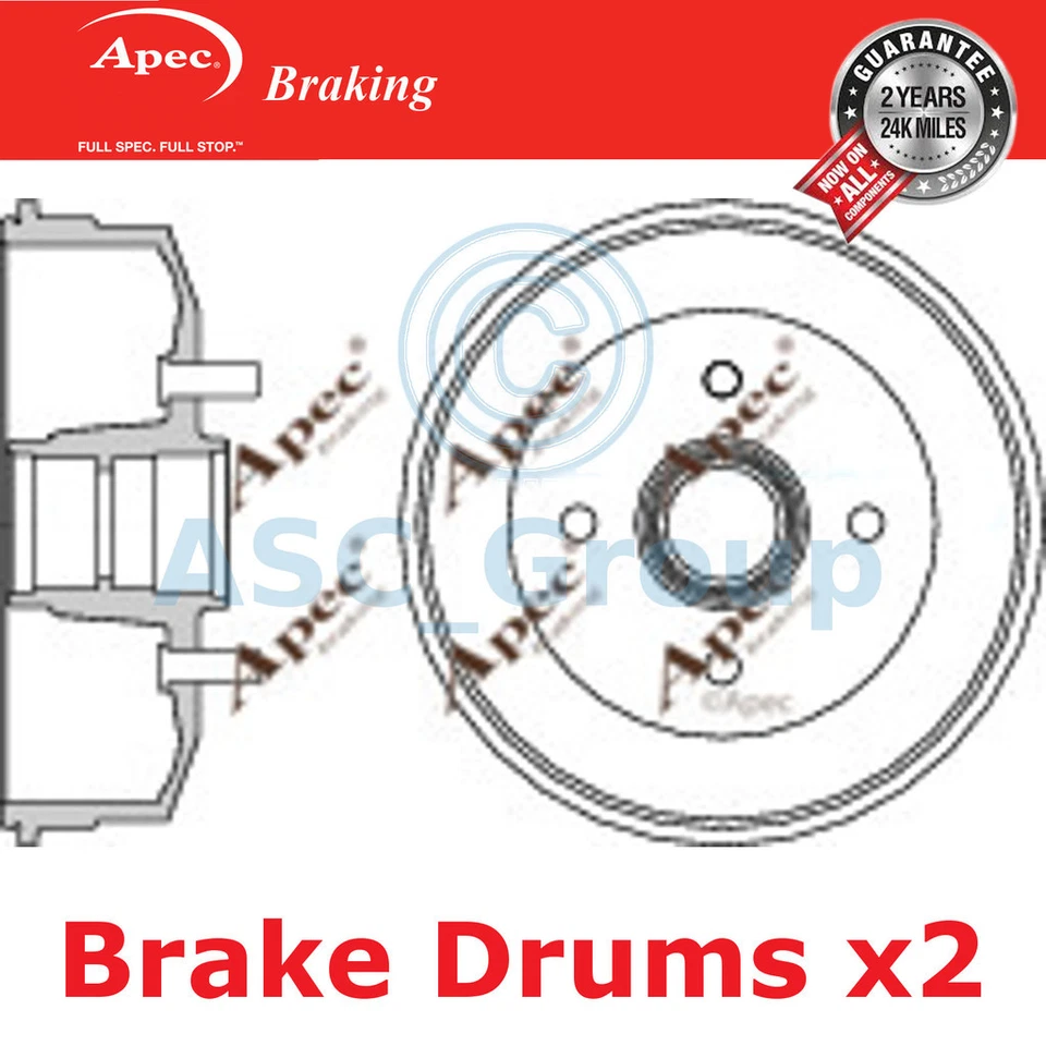 2x Apec 204mm (Interne) 4 Clou Rechange Arrière Frein à Main Frein De DRM9152 - Photo 1/1
