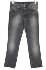 NUDIE Jeans Slim Jim W30/L32 Men Jeans Zip-Fly Black Denim Regular Straight