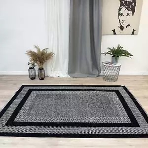 Alfa Rich Scandinavian Black Washable Area Rugs for Living Room Bedroom Kitchen - Picture 1 of 81