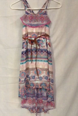 Maxi Vestido Xhilaration Niñas Mediano (7/8) Alto Bajo Camelia Multicolor  Foto 1 de 4