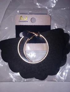 Boho Leaf Wood Earrings Black Gold Large Round Wooden Eccentric Bohemian Women  - Picture 1 of 22