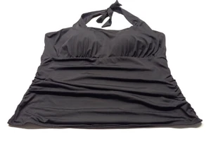 NEW Lands' End Black Halter Tankini Swimsuit Top 3X size 24W NWOT - Picture 1 of 6