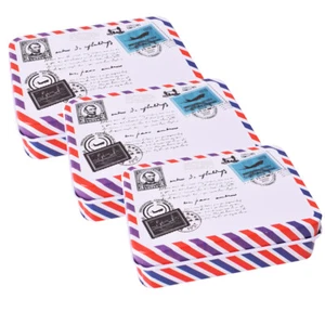 3 Stk.DIY Retro Blechdose Metalldose Tabaksdose Vintage Bonbondose 10x7x3cm Bunt - Bild 1 von 4