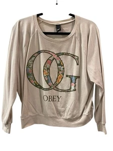 Obey Mujer OG Estampado Pullover Sudadera Camisa Cuello Redondo Ropa de Calle Talla Mediana - Imagen 1 de 5