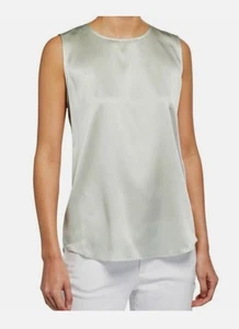 Neu mit Etikett Eileen Fisher Damen Medium Mist Stretch Seide Charmeuse Rundhals Tank - Bild 1 von 16