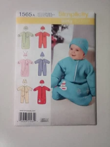 Simplicity 1565 Sewing Pattern Baby Infant Bunting Romper Sizes XXS-XS-S UNCUT F - Picture 1 of 5