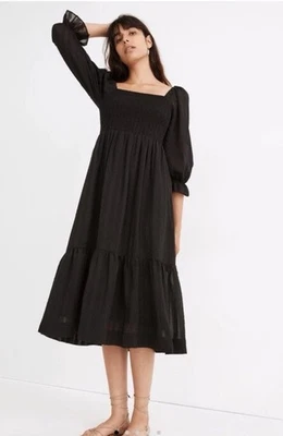 Vestido midi Madewell Lucie manga codo ajustado Foto 1 de 4