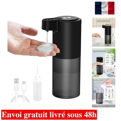 Distributeur de Savon Automatique Noir - Idéal pour Salle de Bain et Cuisine - Photo 1/4
