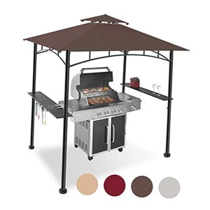5x8ft Grill Gazebo Canopy for Patio, Outdoor BBQ Gazebo with Shelves & Extra 2 - Picture 1 of 7