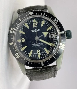 VTG - SHEFFIELD GREEN ANODIZED DIVER WATER RESISTANT DATE - WORKING ORDER (W557 - Picture 1 of 16