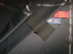 100% SUPER 130’s WOOL SUITING FABRIC IN “Dk. Navy” MADE IN ENGLAND = *See Below* - Picture 1 of 12