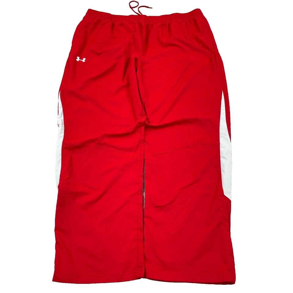 Under Armour Pants Men 3XL Red White Windbreakers Joggers Track Suit Baggy * - Image 1 of 4
