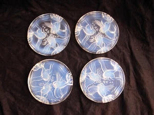 VERLYS, FRENCH ART DECO OPALESCENT GLASS BOTTLE COASTER,FISH,SIGNED,1930s YEARS. - Picture 1 of 19