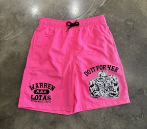 Warren Lotas DO IT FOR HER PINK SWIM TRUNKS SHORTS - Picture 1 of 2