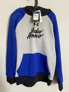 Under Armour Hoodie Youth Medium Rival Fleece Logo Boys Kids Blue NWT $45 - Picture 1 of 4