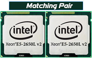2 x { Intel Xeon E5-2650Lv2 10-Core 2.1GHz 25MB FCLGA2011 CPU Processor SR19Y } 