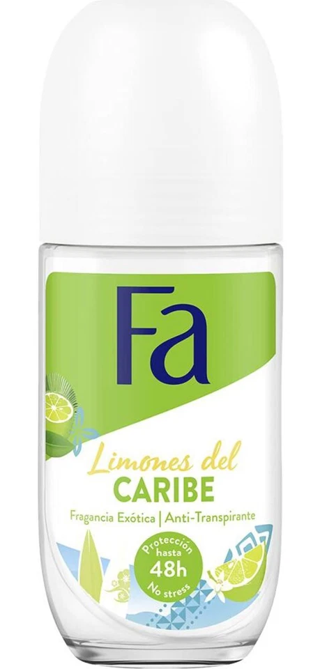 FA Deodorant Roll-On Caribbean Lemon 50ml Glas Damen Roller Stick Körper Duft - Bild 1 von 1