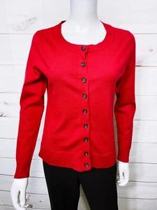 Banana Republic Extra Fine Merino Womens Cardigan Size S Petite Red Button Up - Picture 1 of 6