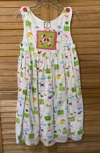 EUC Sweetie Pies Boutique Cotton Sundress Puppy Dog Print Girls Size 8-10  - Picture 1 of 4