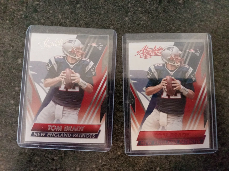 2 Card Tom Brady 2014 Absolute Die-Cut Lot Base & Red - Image 1 of 3