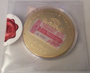 Windsor Mint Ten Shilling ‘1st Series 1914’ Supersize Comm Strike Goldplated - Picture 1 of 4
