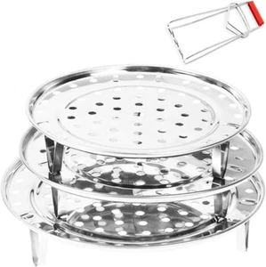 Round Stainless Steel Steamer Rack 7.6" 8.5" 9.33" Inch Steaming Rack Stand Cann - Picture 1 of 7
