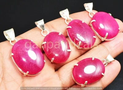 ¡Venta a granel! Lote al por mayor de colgantes de piedras preciosas de rubí humado enchapado en plata 925 Foto 1 de 4